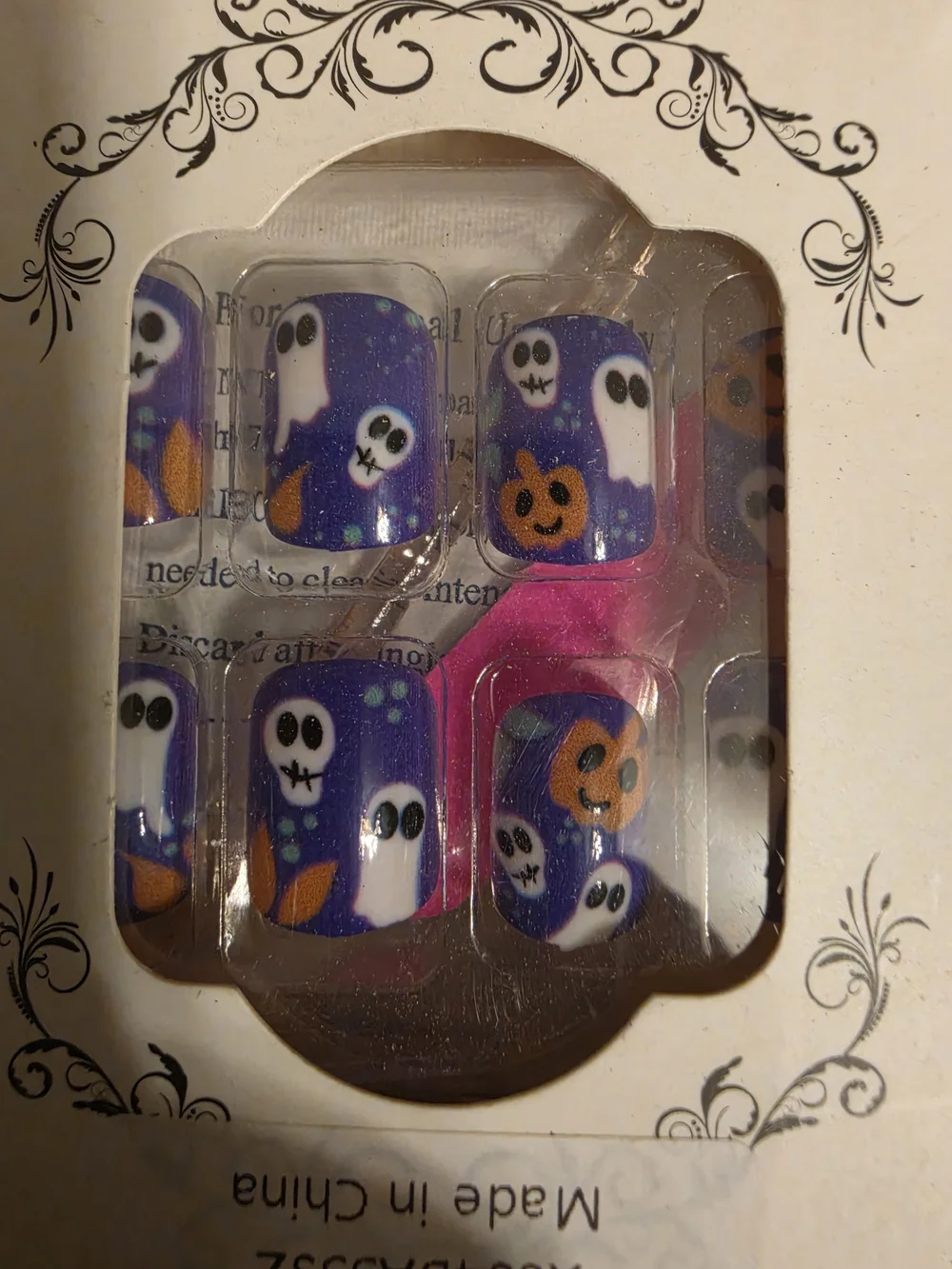 Halloween Purple Skull Press-On Nails - Unbranded